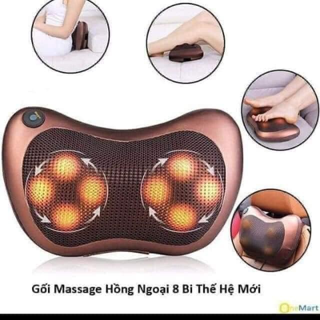 Gối Massage Hồng Ngoại 8 Bi MAGIC Cao Cấp - Bảo Hành 12 Tháng