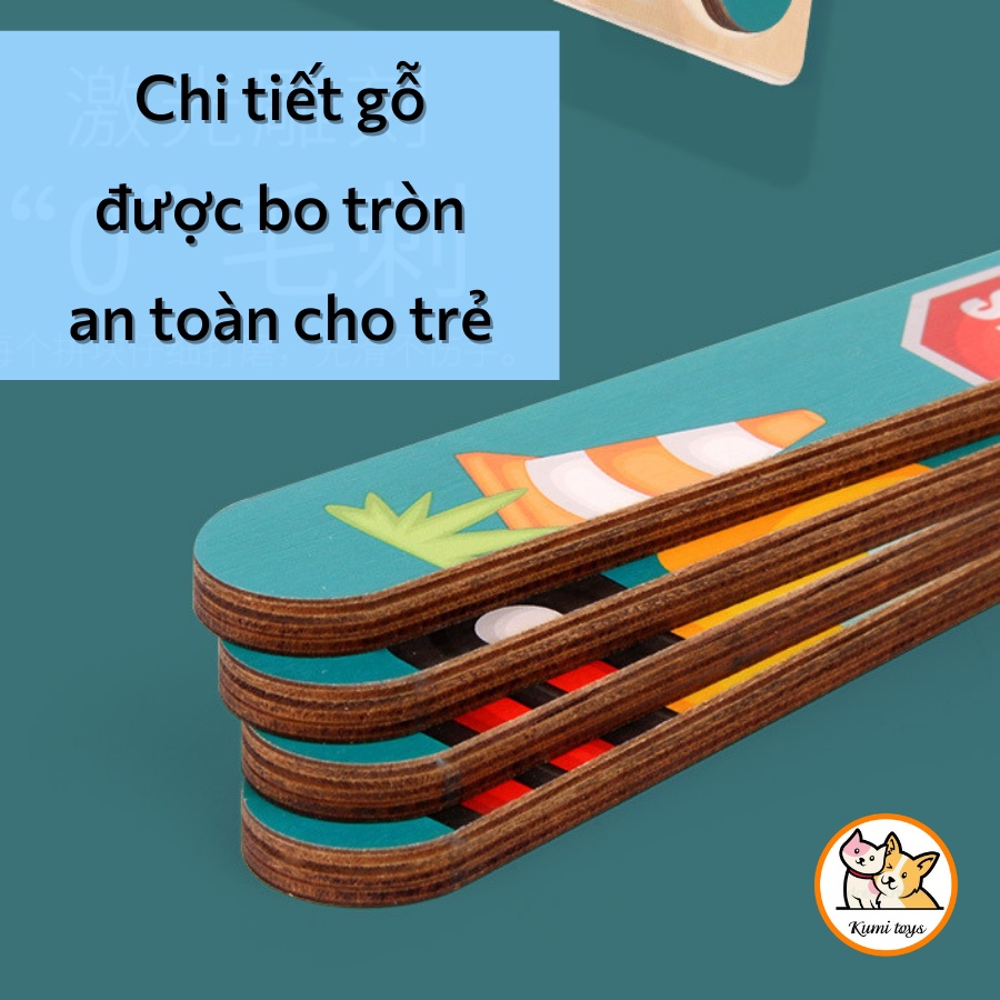 Đồ Chơi Ghép Hình Que Gỗ 2in1 Độc Đáo Cho Bé Yêu Phát Triển Trí Tuệ Kumi Toys