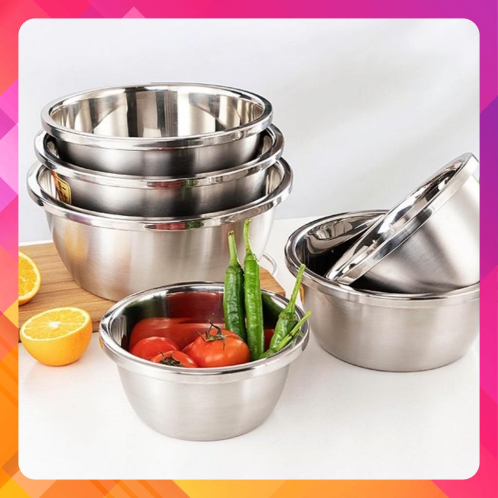 Thau trộn/ thố trộn/ âu trộn salad trộn bột inox cao cấp đủ size.