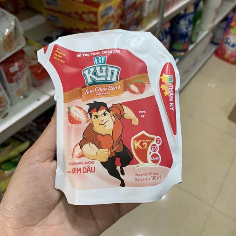 Sét 5 túi sữa Kun trái cây 110ml