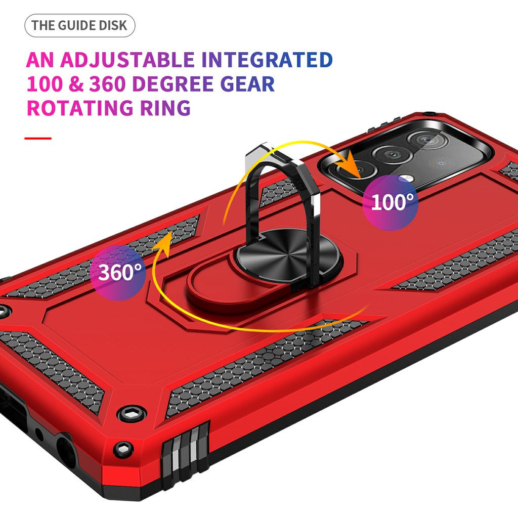 Ốp lưng Samsung A52 / A52 5G kiểu dáng quân đội Iring nhẫn hút ô tô cao cấp