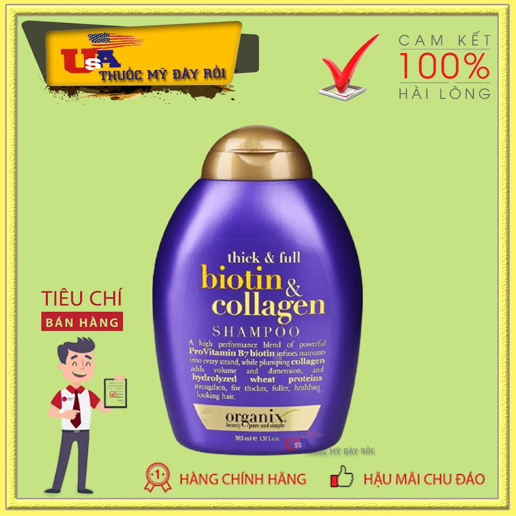 Dầu Gội Biotin Collagen của Mỹ - Giúp Tóc Mau Dài, Ngăn Rụng Tóc