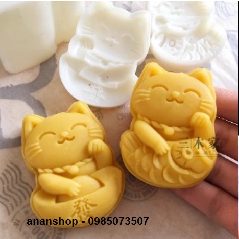 Khuôn trung thu lò xo 50gr mèo đại phúc đại lộc