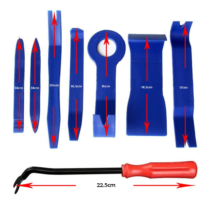 Bộ 8 Dụng Cụ Bằng Nhựa Cứng Dùng Để Tháo Gỡ Bảng Điều Khiển Âm Thanh Xe Hơi