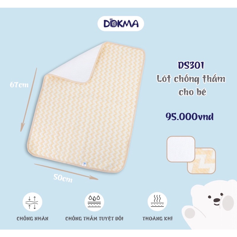 Lót chống thấm cho bé Dokma 4 lớp (50 cm *67 cm)