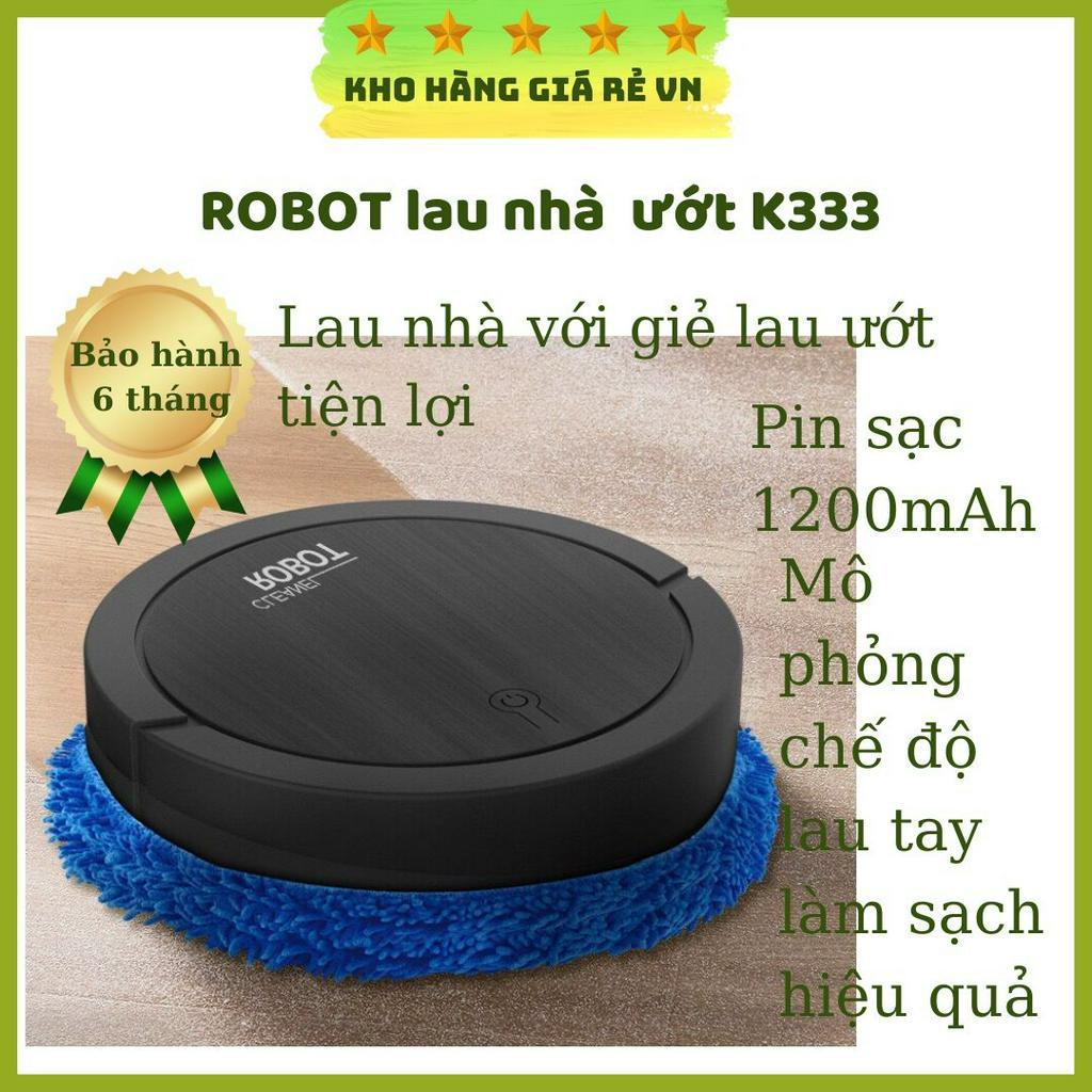 Robot lau nhà ướt máy lau nhà thông minh tự động xoay mô phỏng chế độ lau tay sử dụng pin sạc Model K333- Có bảo hành