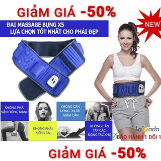 Đai massage giảm mỡ bụng Vibroaction x5 (xanh)