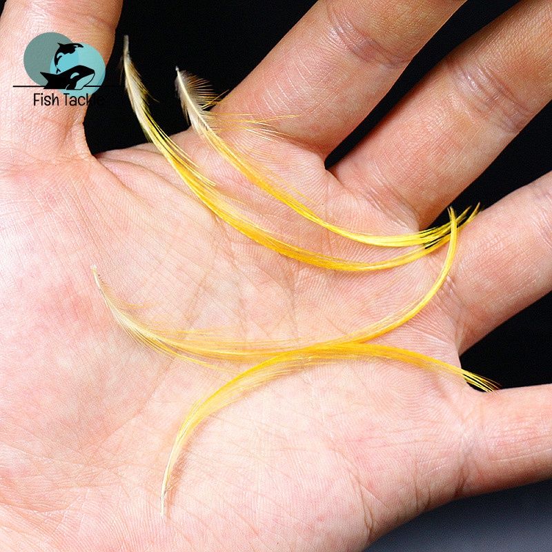 CREST Set 20 Mồi Câu Cá Giả Bằng Lông Vũ Màu Vàng Cỡ Vừa Và Lớn