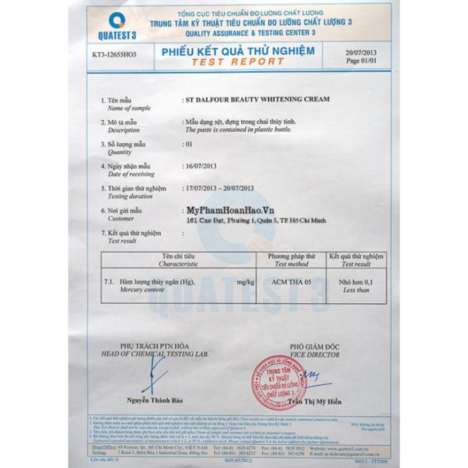 Kem pháp xuất mỹ Dalfour Beauty ban đêm/ban ngày