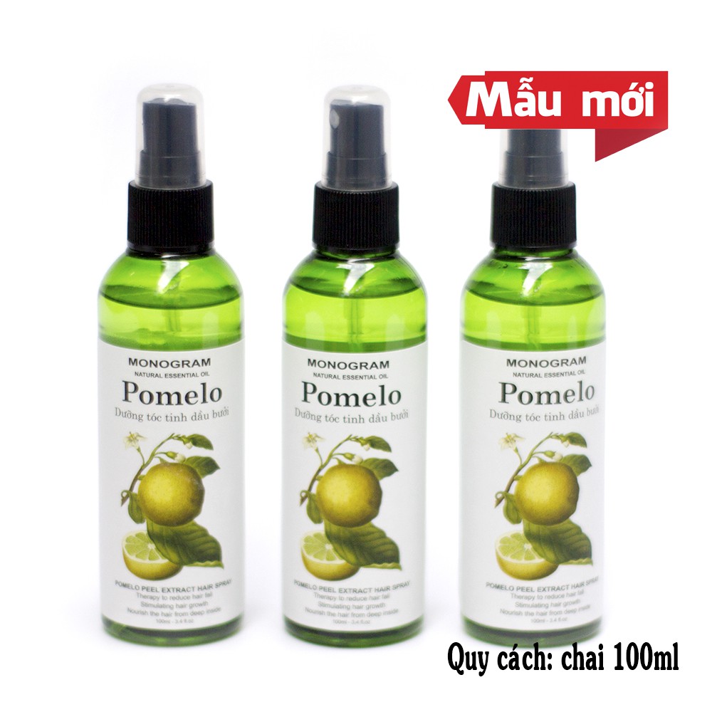 Bộ 3 chai Xịt dưỡng tóc Tinh Dầu Bưởi trị rụng tóc Pomelo (100ml x 3)