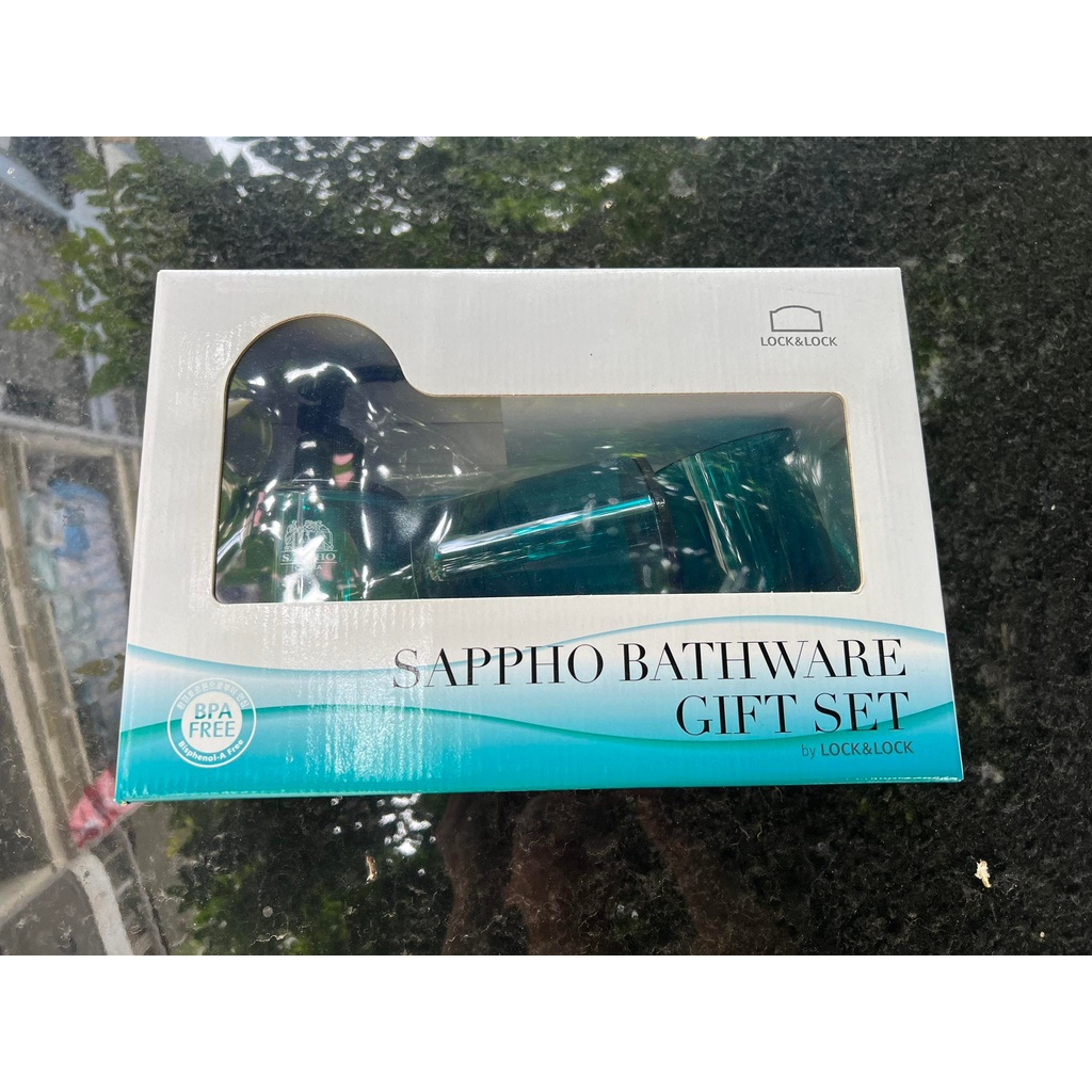 Bộ cốc, bình xà phòng, đựng bàn chải kèm khay cao cấp LocknLock Sappho Clara LBW130