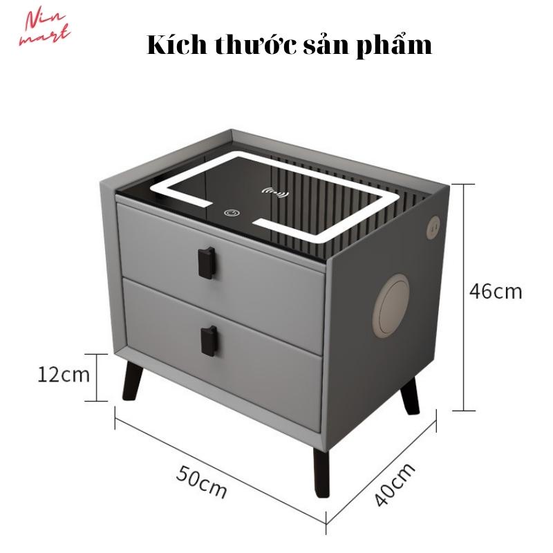 Tủ 2 ngăn kéo , mặt tủ cảm ứng hiện đại Lucinmart