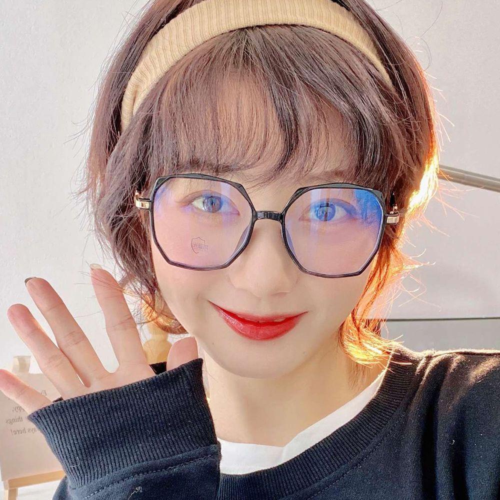 Mắt Kính Gọng Đa Giác Chống Ánh Sáng Xanh Thời Trang Ngọt Ngào