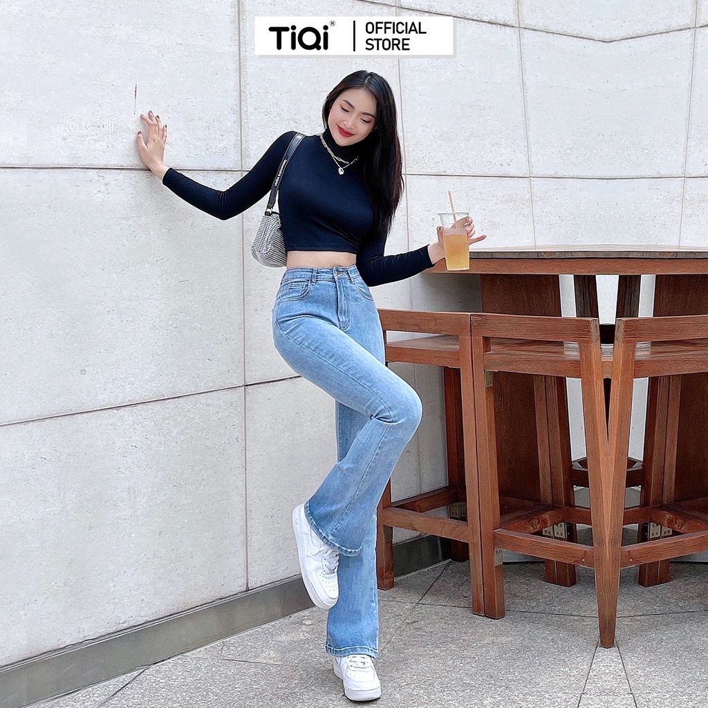 Quần skinny ống loe nữ lưng cao vải jean denim co giãn cao cấp TiQi Jean G2-518 | BigBuy360 - bigbuy360.vn