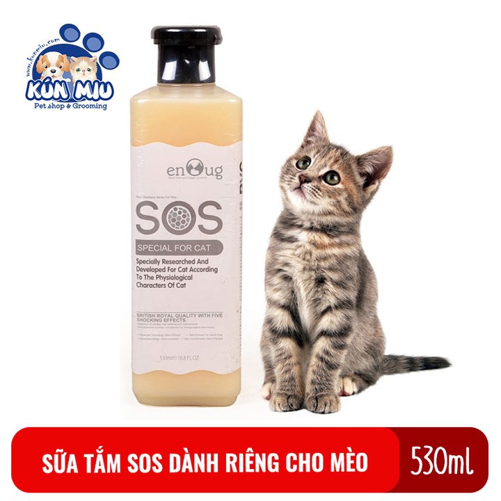 [HÀNG CHÍNH HÃNG] Sữa tắm SOS dành riêng cho mèo chai 530ml màu trắng sữa [ĐƯỢC KIỂM HÀNG]