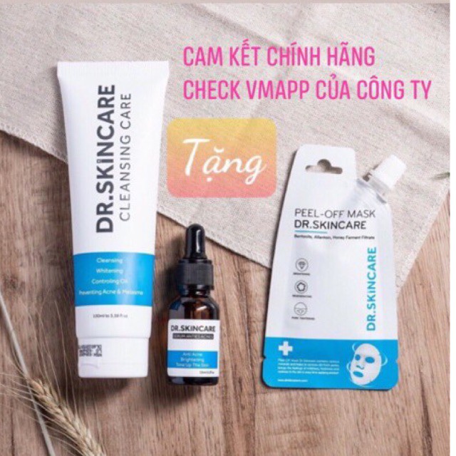 (check mã điện tử-chính hãng 100%) Combo cải thiện mụn tận gốc Dr . Skincare (sữa rửa mặt + serum) | BigBuy360 - bigbuy360.vn