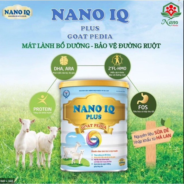 Sữa Bột Nano IQ Goat Pedia 400g- 900g Sưa Dê  Dành cho người từ 1-15 tuổi