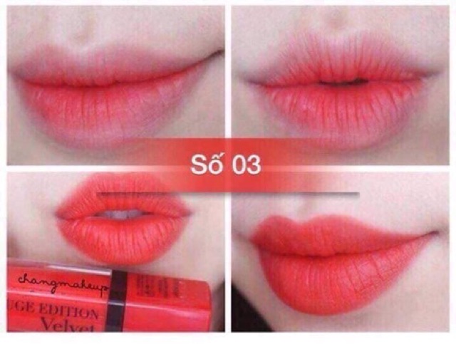 Son Bourjois Velvet pháp  có đủ các màu