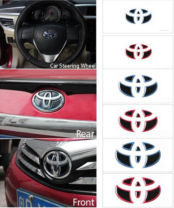 Miếng Dán Logo Trang Trí Vô Lăng Xe Hơi Toyota Highlander Camry Corolla RAV4 Prado Reiz Vios