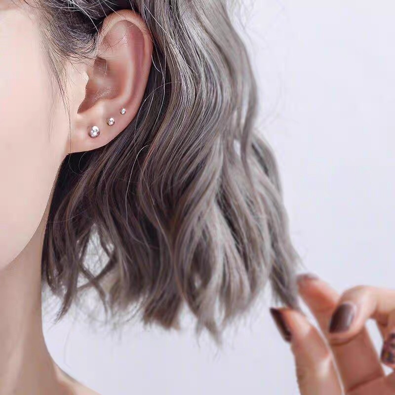 Khuyên tai xỏ sụn lỗ tai hình thanh tạ bằng thép không gỉ thời trang Hàn Quốc kiểu mới dành cho nam và nữ