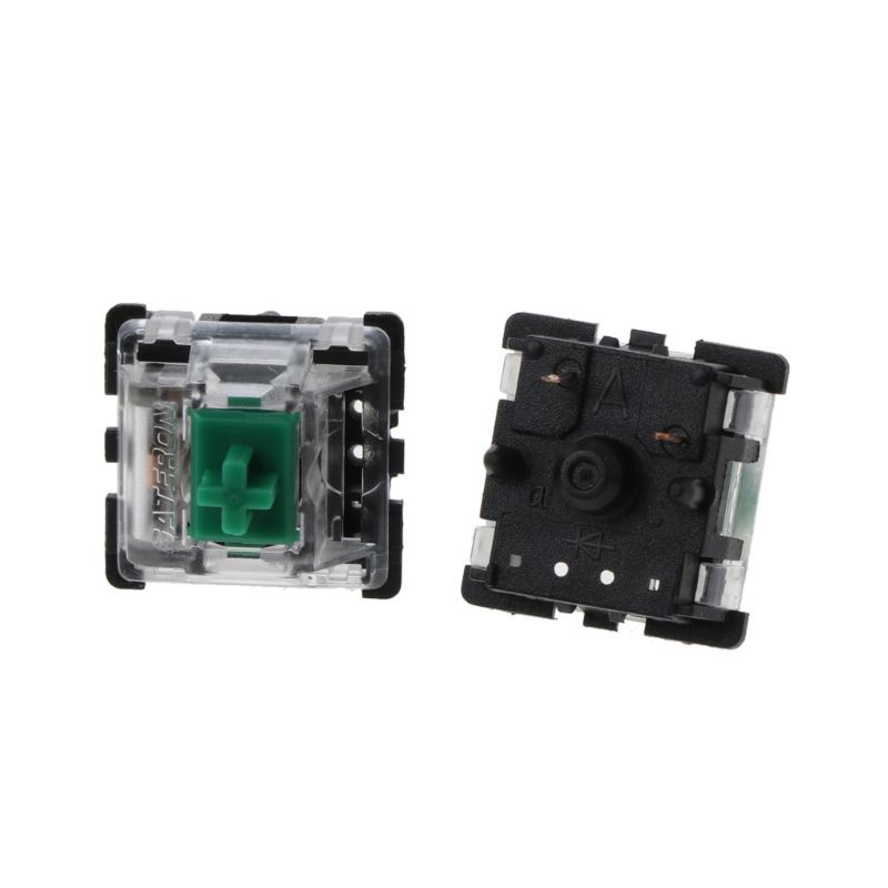 RUN♡ 10Pcs Mechanical Keyboard Gateron MX 3 Pin Green Switch Transparent Case