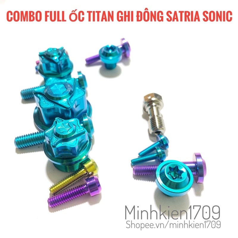 (GR5 XỊN) Combo ốc titan full ghi đông Satria Sonic