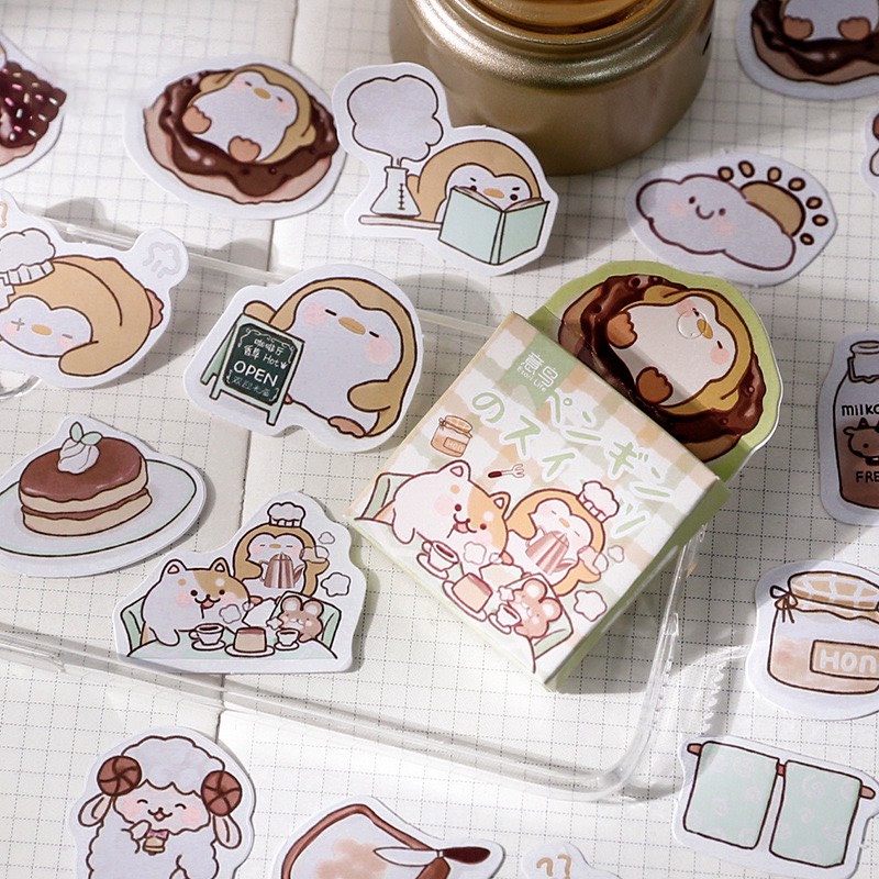 [HD33] Bộ 45 hình dán sticker dễ thương trang trí sổ tay DIY