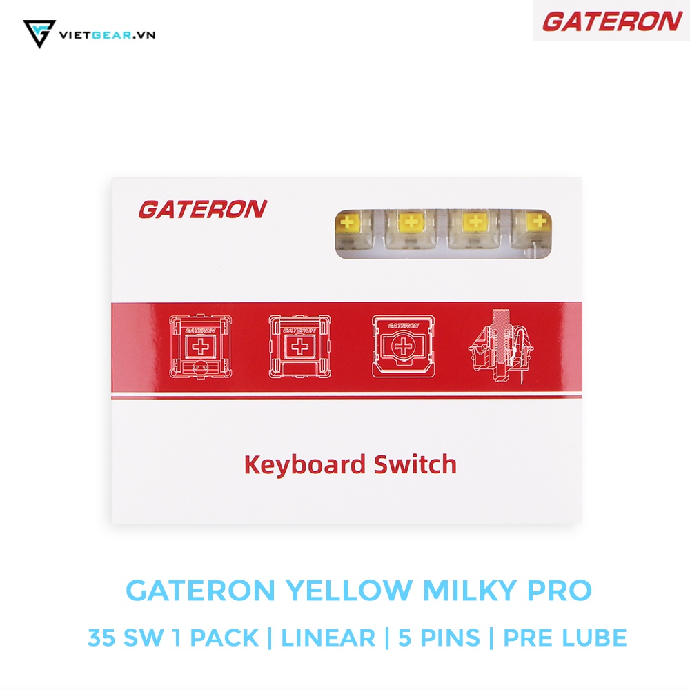 Hộp công tắc Gateron Yellow Milky Pro 35 switch mượt mà nguyên seal