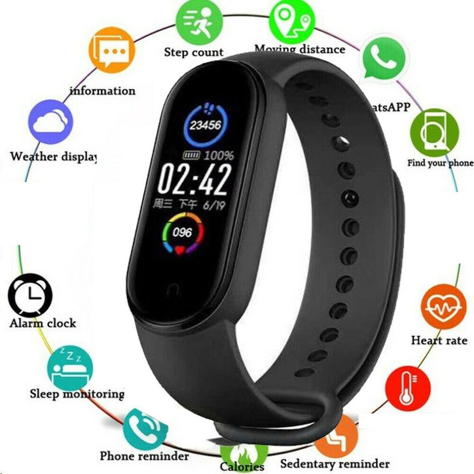 Đồng Hồ Thông Minh M5 Kết Nối Bluetooth Theo Dõi Sức Khỏe Kèm Phụ Kiện Android/Vòng đeo tay thông minh Xiaomi 5