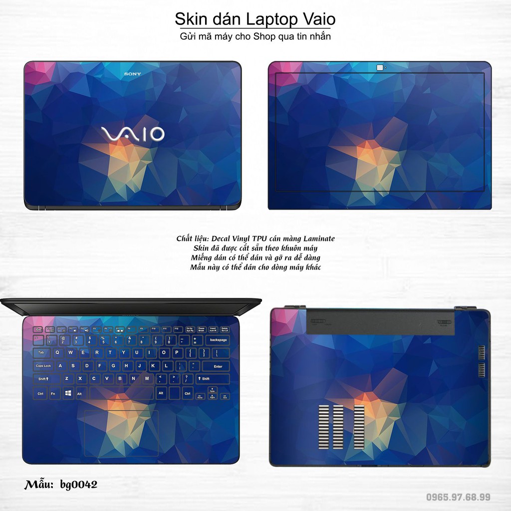 Skin dán Laptop Sony Vaio in hình Vân kim cương _nhiều mẫu 2 (inbox mã máy cho Shop)