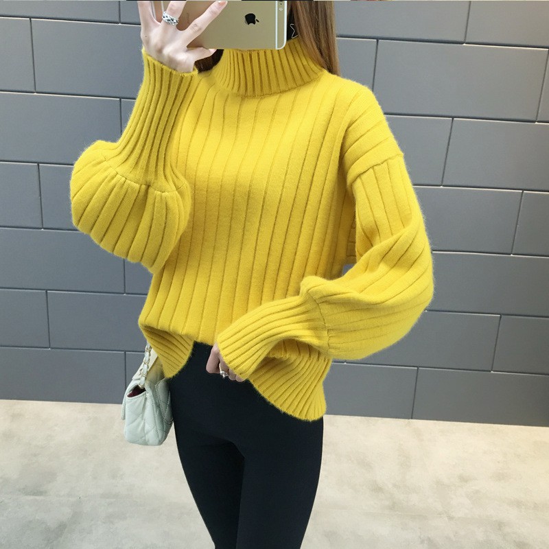 Áo len nữ cổ lọ đẹp tay phồng nhiều màu