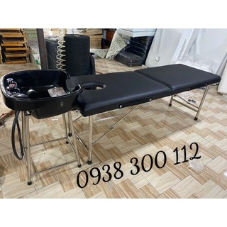 (Ko kèm giường) Bồn gội đầu kèm phụ kiện nóng lạnh, vòi sen, van nước, gối đầu,...