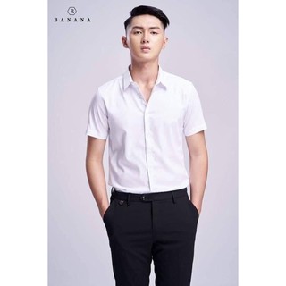 Áo sơ mi trắng chất liệu lụa hàn quốc slim fit