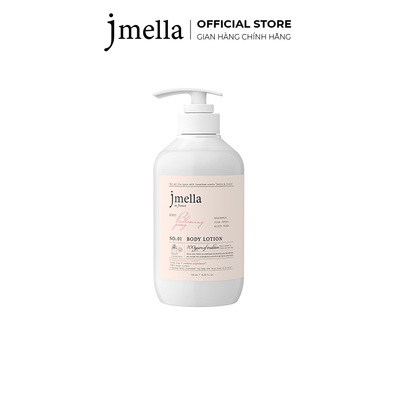 Sữa Dưỡng Thể Jmella In France Hương Nước Hoa No.1 Blooming Peony Body Lotion Cam Quýt và Mẫu Đơn Sang Trọng 500ml