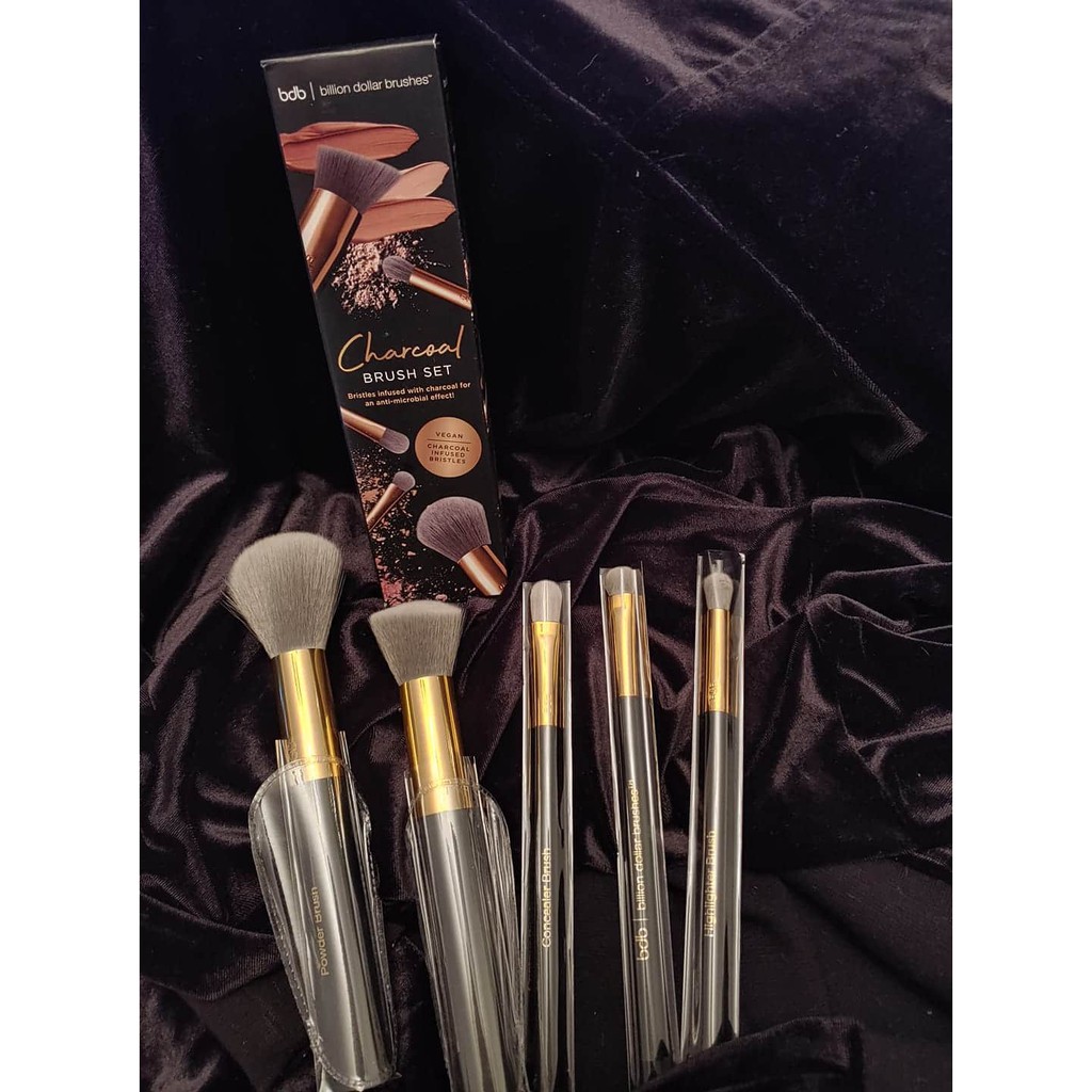 Billion Dollar Brows - Bộ Cọ Trang Điểm 5 Cây Billion Dollar Brows Charcoal 5 Piece Brush set