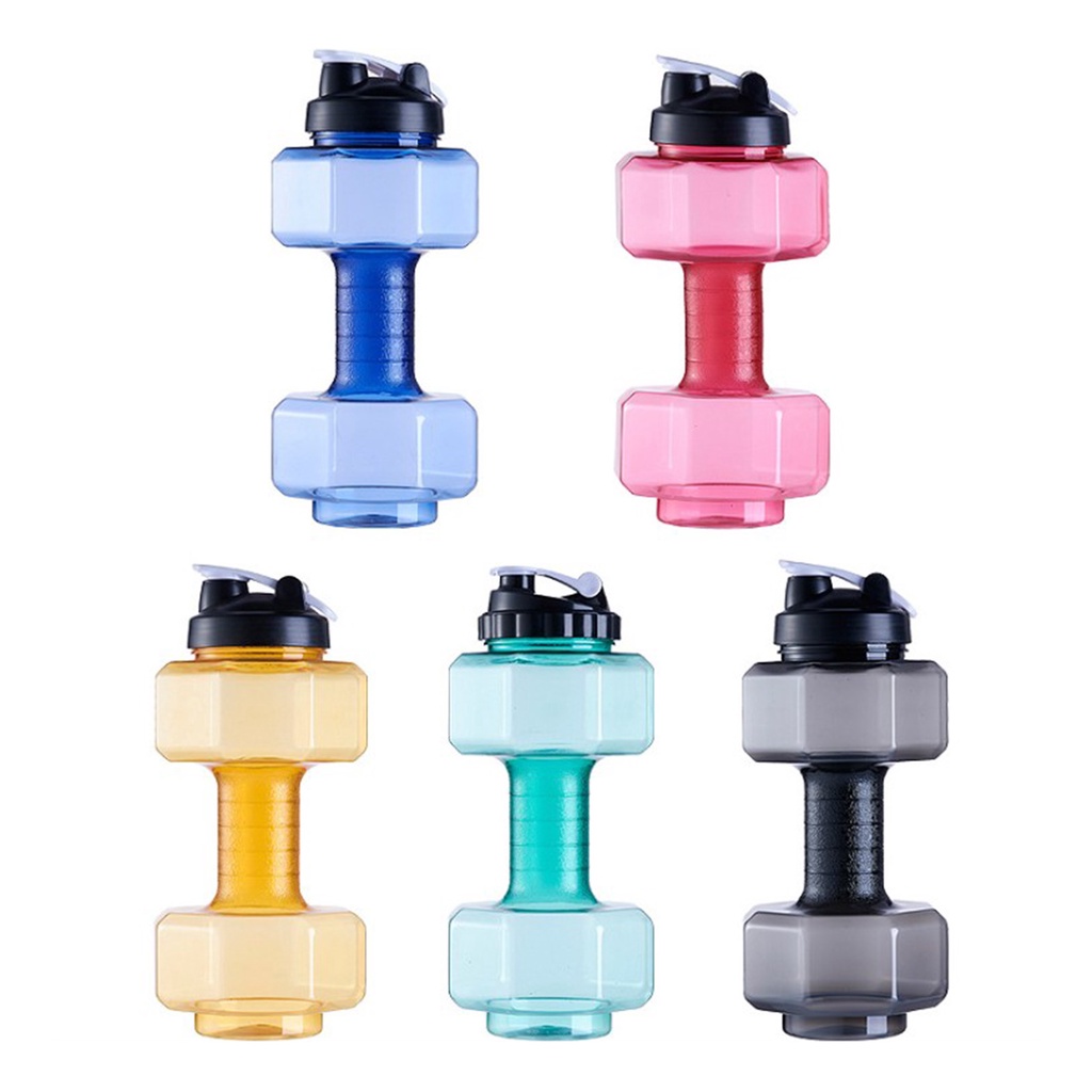 Chai Nước Hình Quả Tạ 550ml Màu Đen