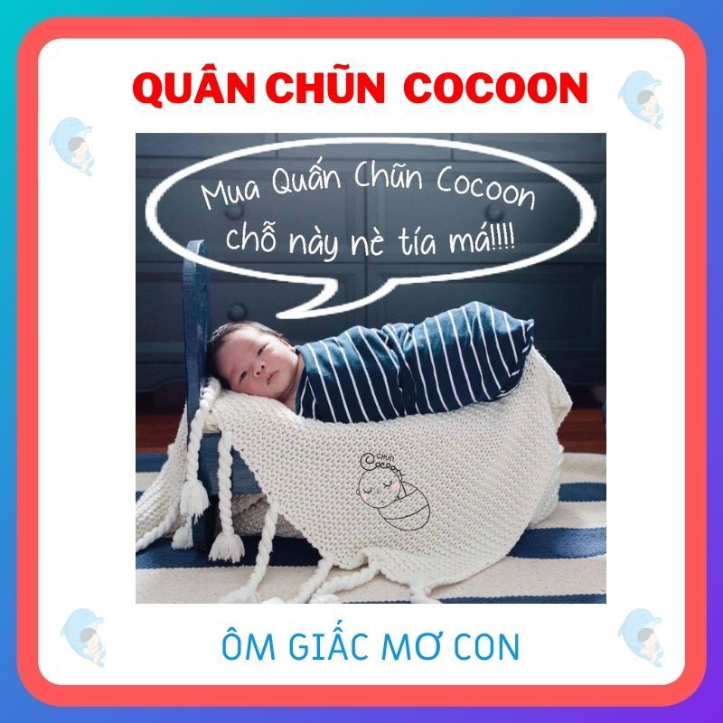 Quấn Chũn Cocoon Chính Hãng Co Dãn 4 Chiều Cho Bé Sơ Sinh Giúp Bé Ngủ Ngon Giảm Giật Mình, Giảm Quấy Khóc (2.5-7 Kg)