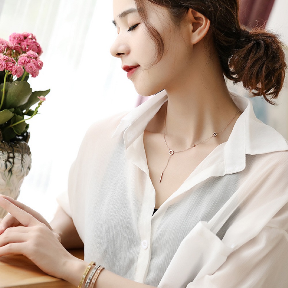 Vòng Cổ Mặt Hình Học Đơn Giản Thời Trang Cho Nữ