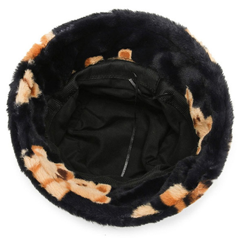 Mũ Tai Bèo Phủ Lông Họa Tiết Chú Gấu Dễ Thương Thời Trang Thu Đông