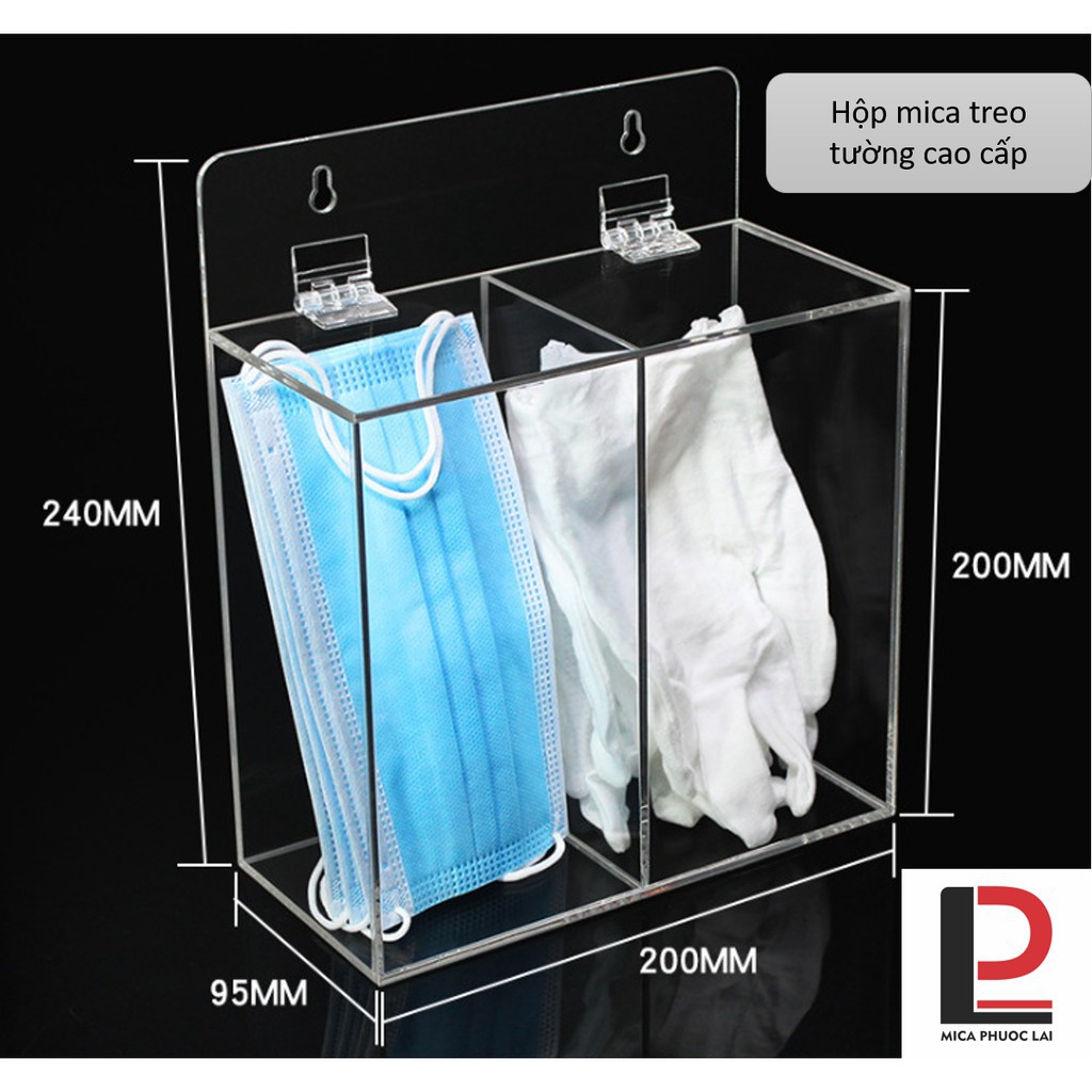 Hộp đựng Khẩu Trang acrylic treo tường