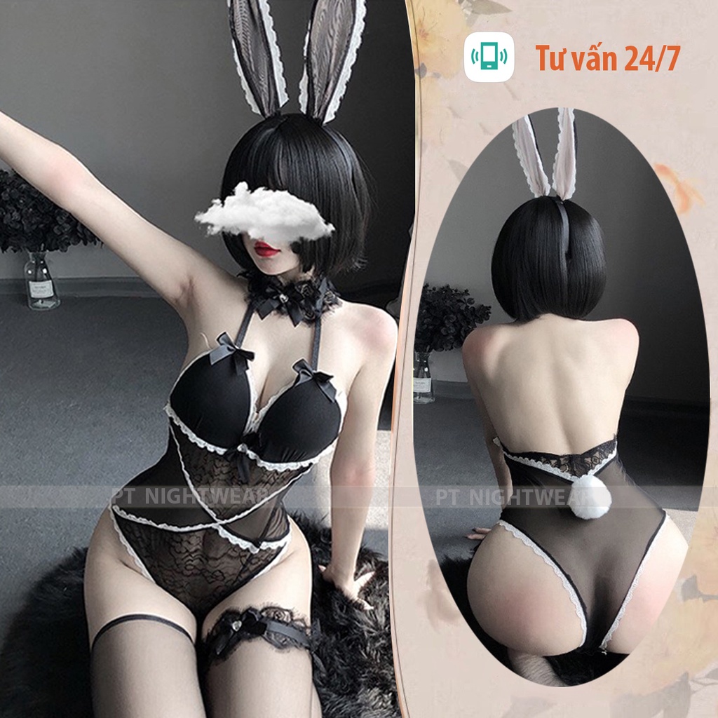 Váy Ngủ bodysuit hở lưng sexy PT NIGHTWEAR kèm mút ngực gợi cảm PT37