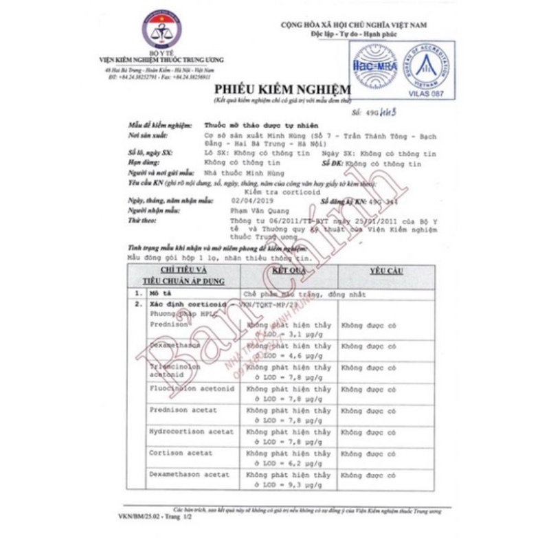 Kem mỡ, kem bôi da Minh Hùng