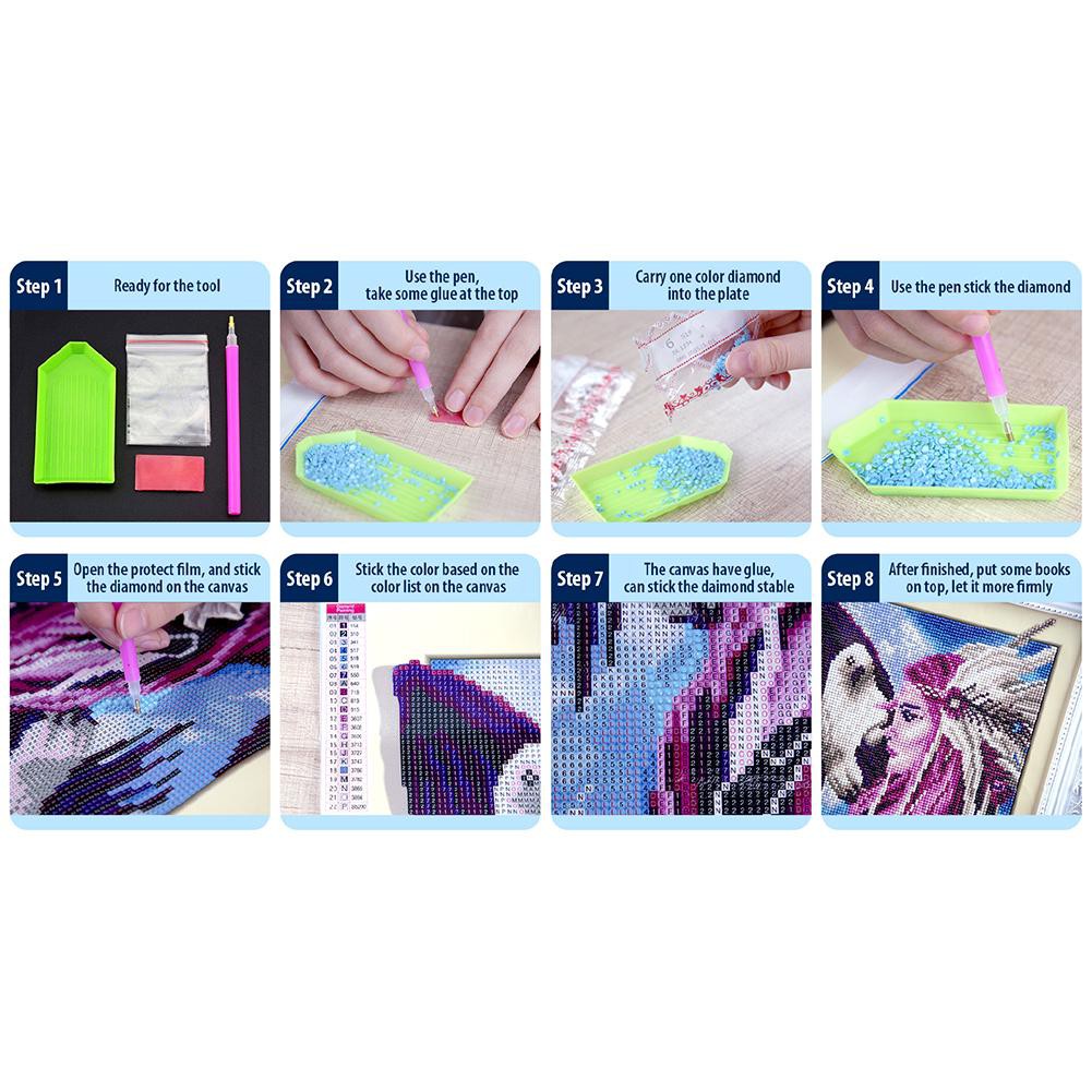 Tranh Đính Đá Kim Cương Toàn Bộ 5D DIY Hình Vẽ Góc Em Bé Trang Trí Nhà Cửa