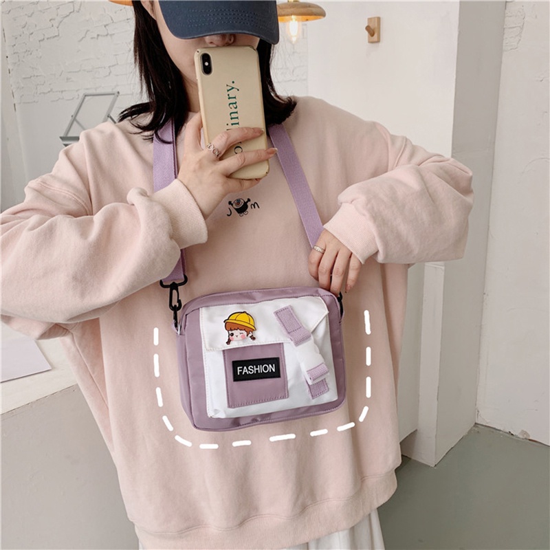 Túi đeo chéo vai IELGY bằng nylon phong cách Nhật Bản dành cho nữ