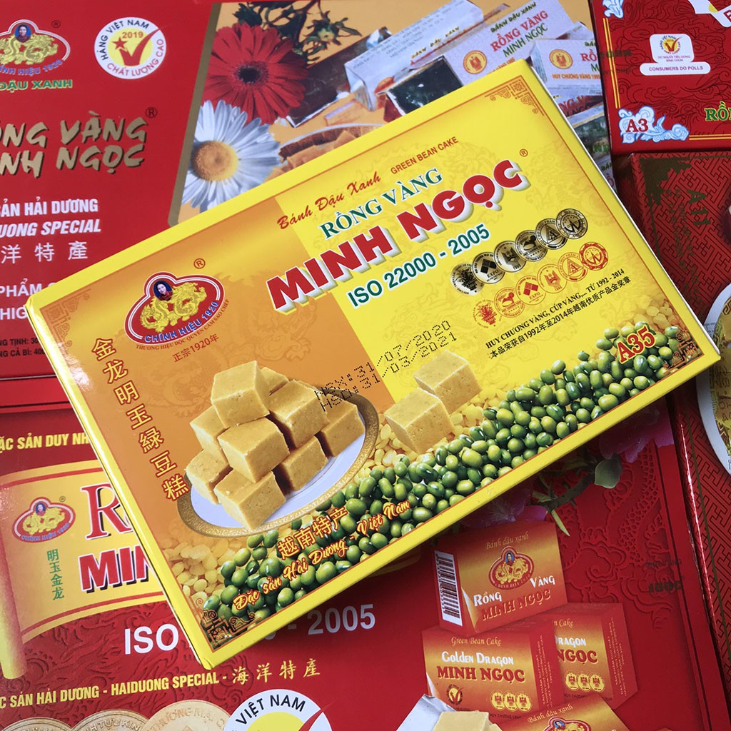 Bánh đậu xanh rồng vàng Minh Ngọc A35 300g - Đặc sản Hải Dương