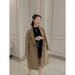 Áo khoác măng tô dáng dài thiết kế by LYRA, chất tuyết Hàn cổ vest thanh lịch-LWTAK020