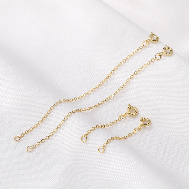 Phụ Kiện Móc Khóa Nối Dài Dây Chuyền/Trang Sức Thủ Công Bằng Đồng 14K Màu Vàng Kim diy