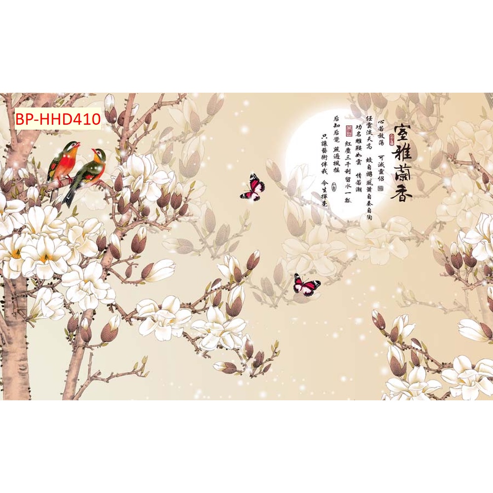 Tranh 3D INDOCHINE Vải Lụa Dán Tường Cao Cấp sang trọng, lịch sự