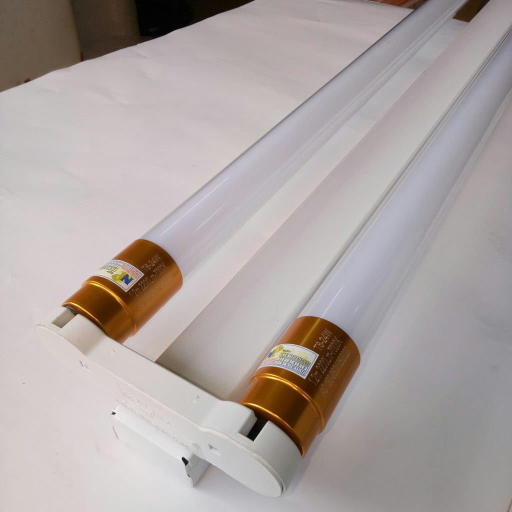Bộ Bóng Tuýp LED Đôi T8 1.2m 48W Siêu Sáng [1 Máng Đôi 1.2m và 2 Bóng 1.2m 24w] Bóng Đầu Nhôm Tản Nhiệt Rất Tốt | BigBuy360 - bigbuy360.vn