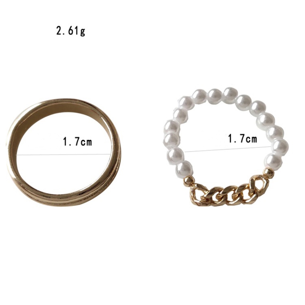 Nhẫn Hai Lớp Đính Ngọc Trai Thời Trang Hàn Quốc Cho Nữ